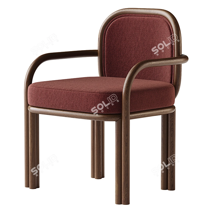 Sleek James Dining Chair 3D model image 2