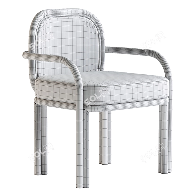 Sleek James Dining Chair 3D model image 4