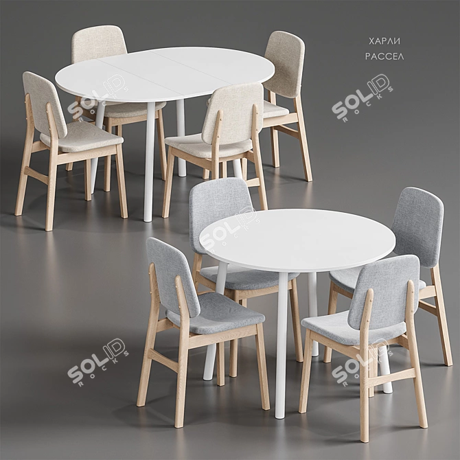 Scandinavian Dining Set by Divan 3D model image 2