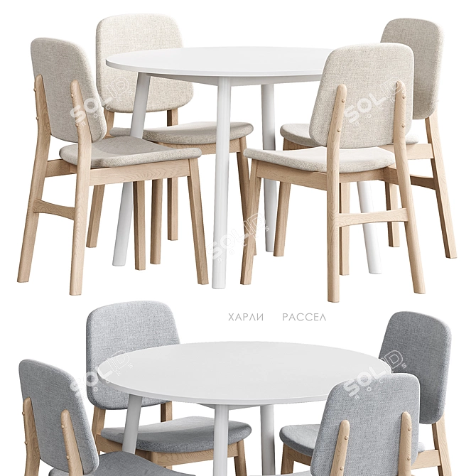 Scandinavian Dining Set by Divan 3D model image 3