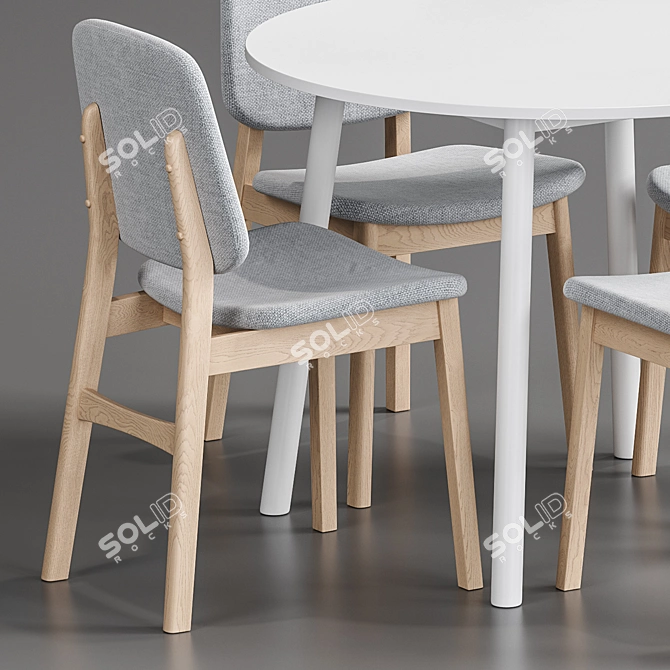 Scandinavian Dining Set by Divan 3D model image 4