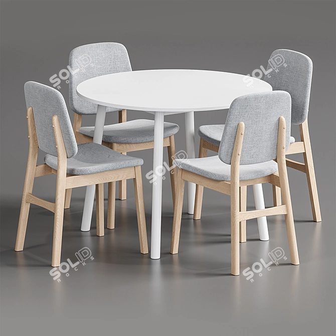 Scandinavian Dining Set by Divan 3D model image 5