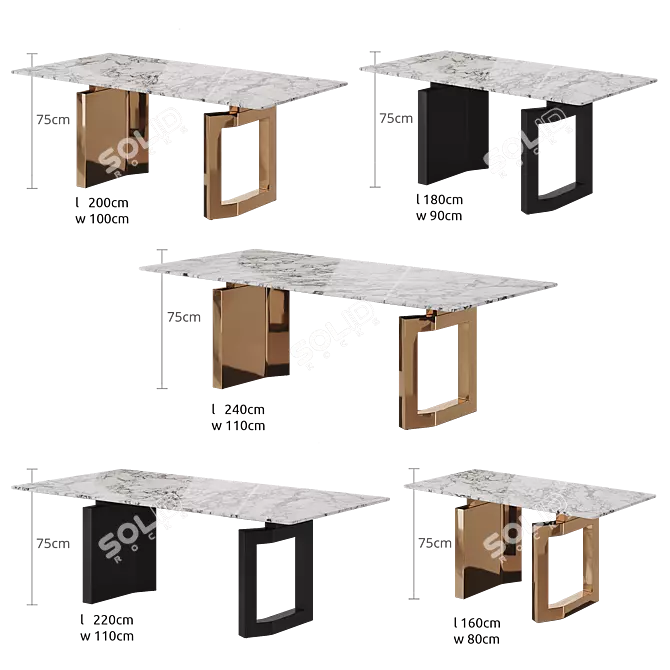 Marble Dining Table ALGORITMO-4012 3D model image 9