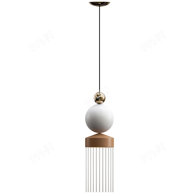 Modern XL Suspension Light Fixture 3D model image 1