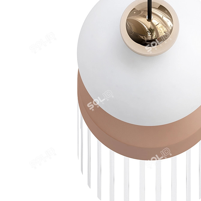 Modern XL Suspension Light Fixture 3D model image 2