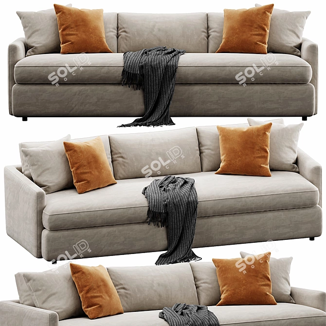 Versatile Lounge Sofa: 267cm Modifiable 3D model image 4