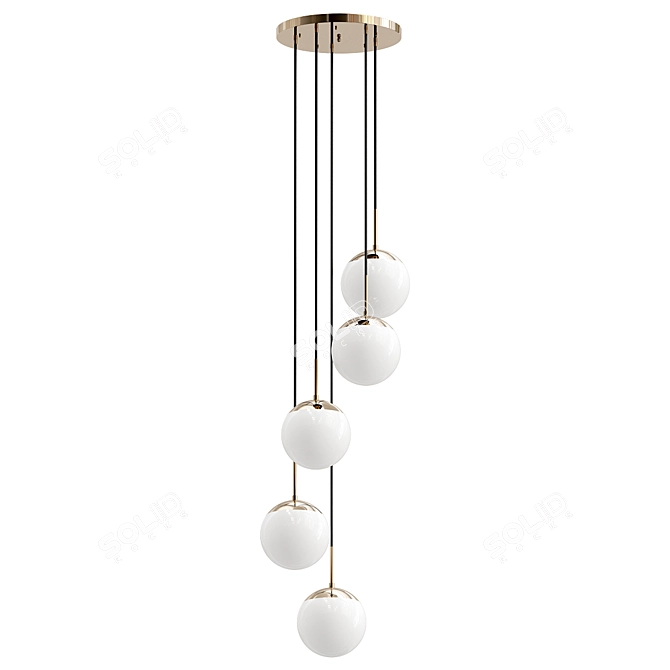 Globular 5-Light Pendant Fixture 3D model image 1