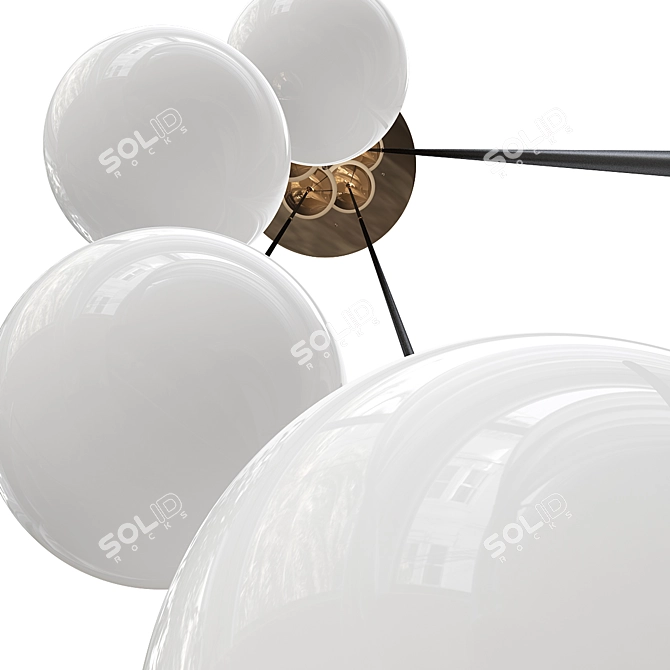 Globular 5-Light Pendant Fixture 3D model image 2