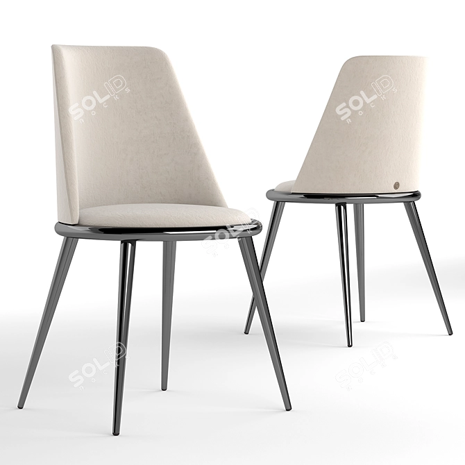 Elegant Aurora Imbottita Dining Chair 3D model image 3