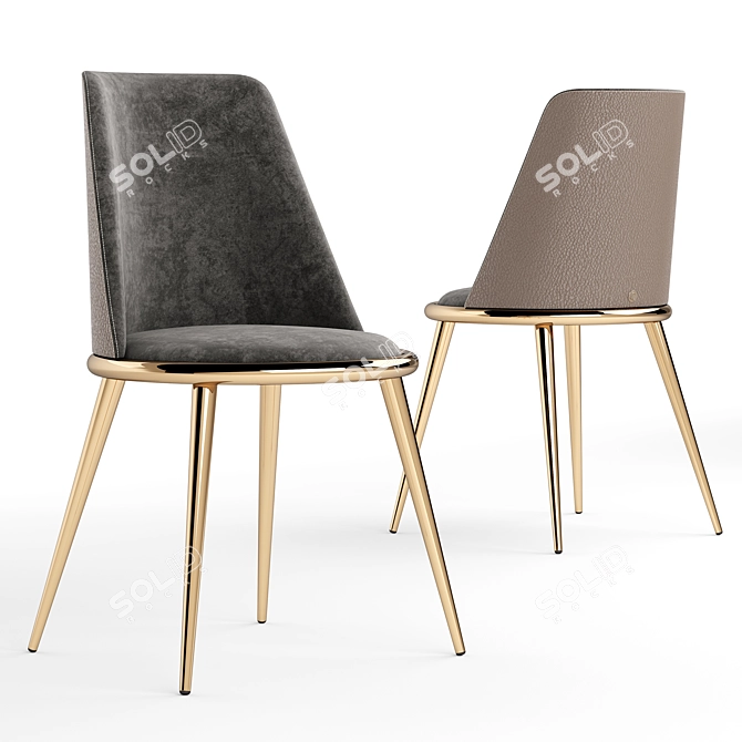 Elegant Aurora Imbottita Dining Chair 3D model image 9