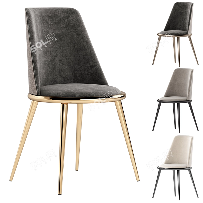 Elegant Aurora Imbottita Dining Chair 3D model image 14