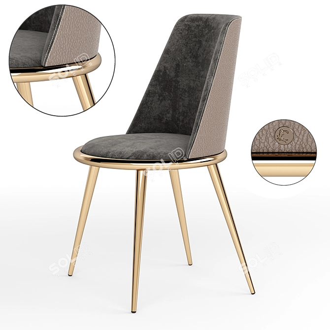 Elegant Aurora Imbottita Dining Chair 3D model image 15