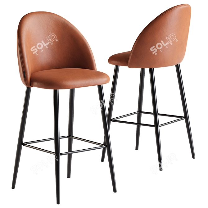 Paris Bar Stool: Modern Elegance 3D model image 1