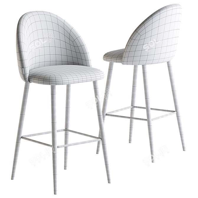 Paris Bar Stool: Modern Elegance 3D model image 3