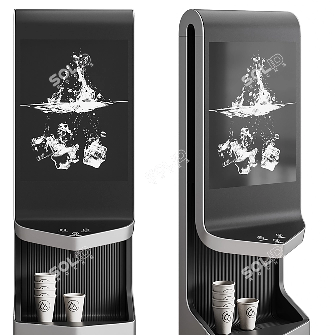 Dispenser Duo White/Silver Cooler 3D model image 5