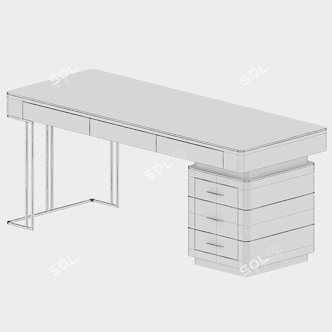 Marble Top Writing Desk 3D model image 3