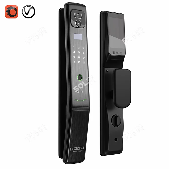 Smart Face Recognition Door Lock 3D model image 1