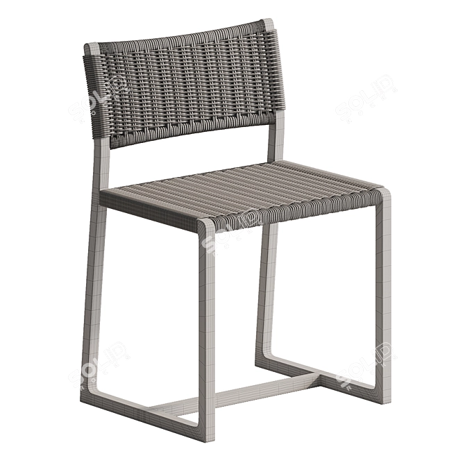 Rustic Outdoor Dining Chair Griffin 3D model image 3