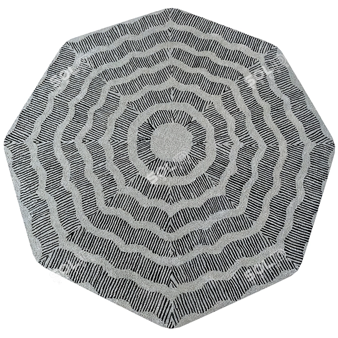  Handcrafted Ebony Rug, Modern Design 3D model image 1