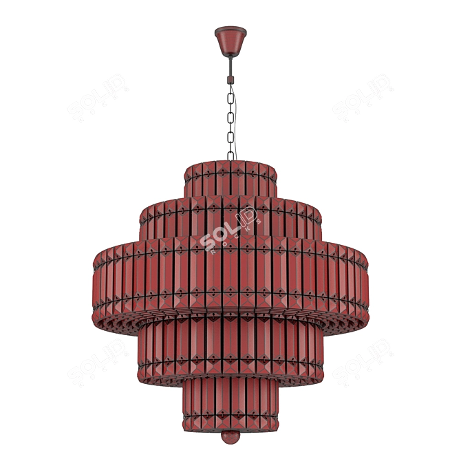 Elegant Gold Crystal Chandelier 3D model image 2