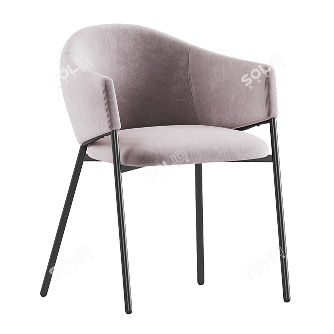 Velvet Beige Eliza Chair Model 3D model image 6