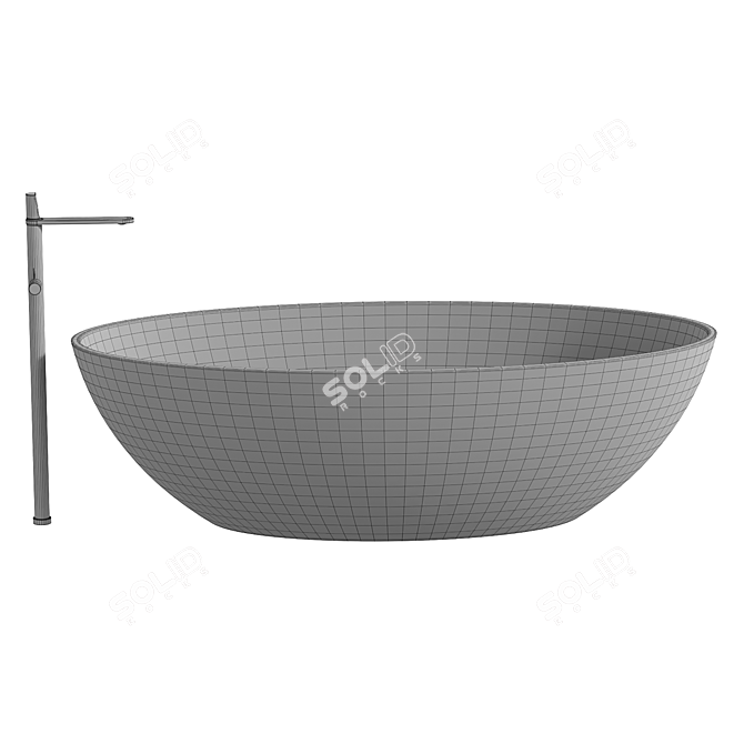 Luxury Black Acrylic Bathtub 3D model image 3