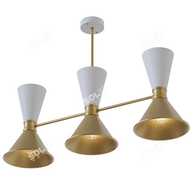 Elegant Dualight V3 Pendant Light 3D model image 2
