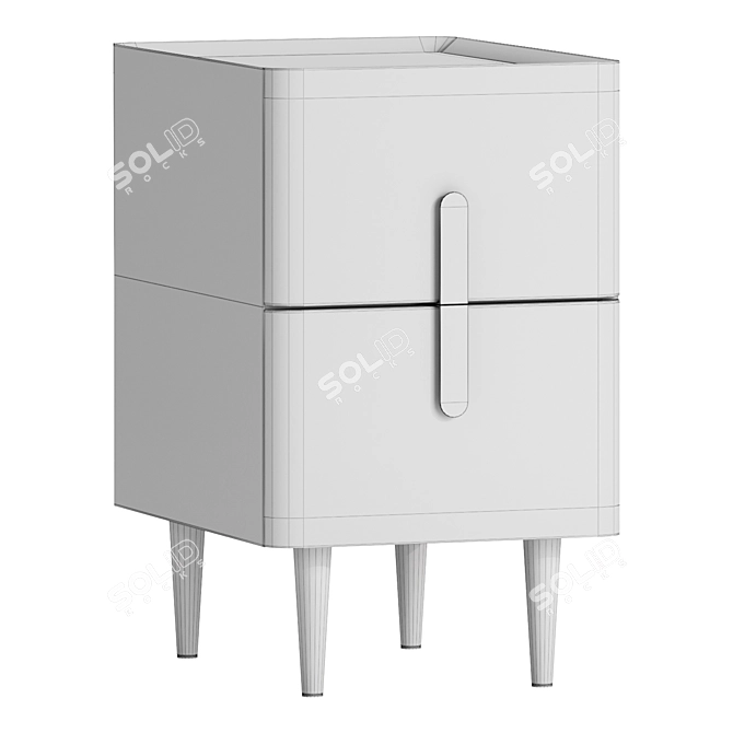 Minimalist Beige Bedside Table 3D model image 3