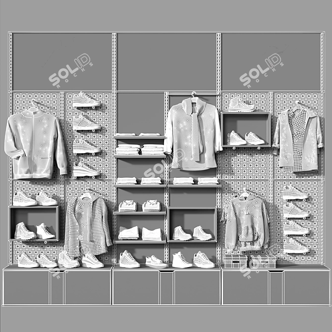 Sportswear Rack Stand Display 3D model image 4