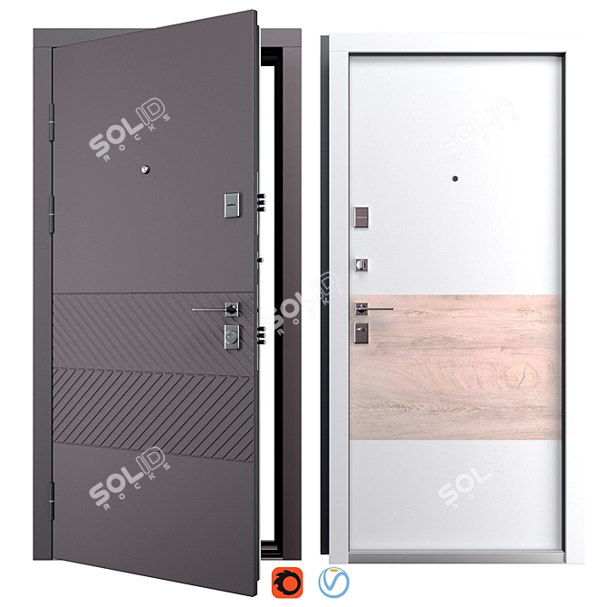 Avangard QDoors Metal Entrance Door 3D model image 1