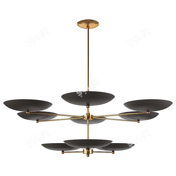 Elegant Two-Tier Chandelier Fixture 3D model image 1