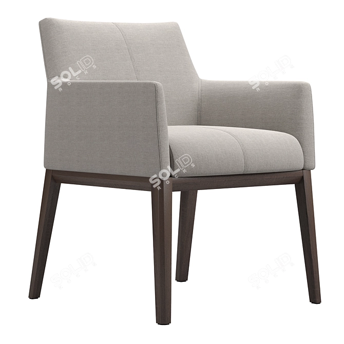 Modern Velvet Lounge Chair 3D model image 2