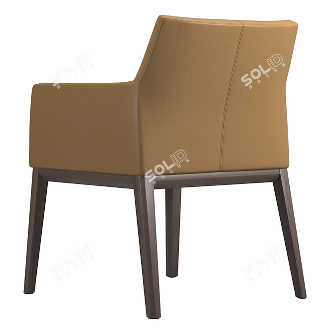 Modern Velvet Lounge Chair 3D model image 3