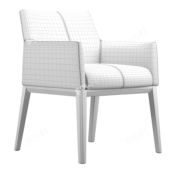 Modern Velvet Lounge Chair 3D model image 4