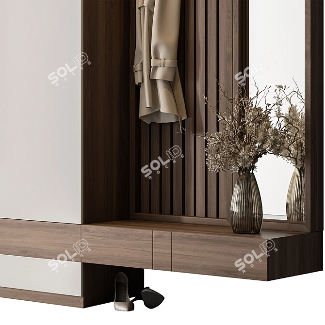 Slim Entryway Closet Organizer 3D model image 2