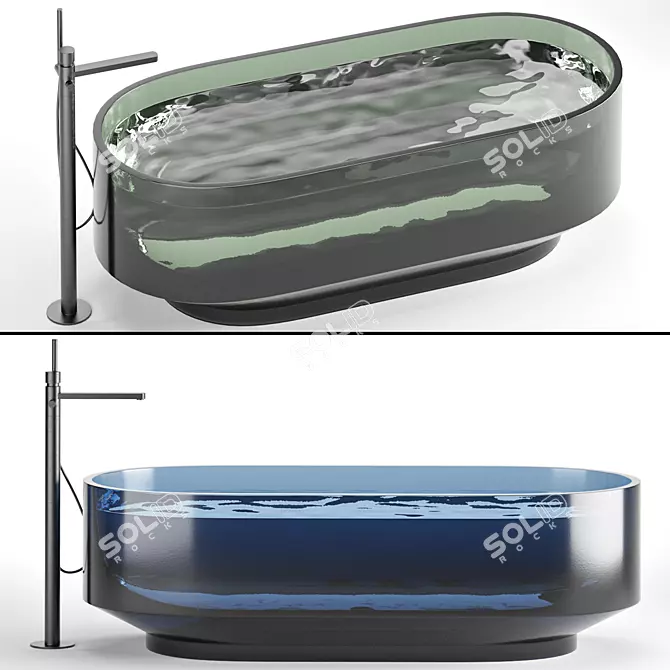  Modern Glass Bathtub 3D Model 3D model image 3