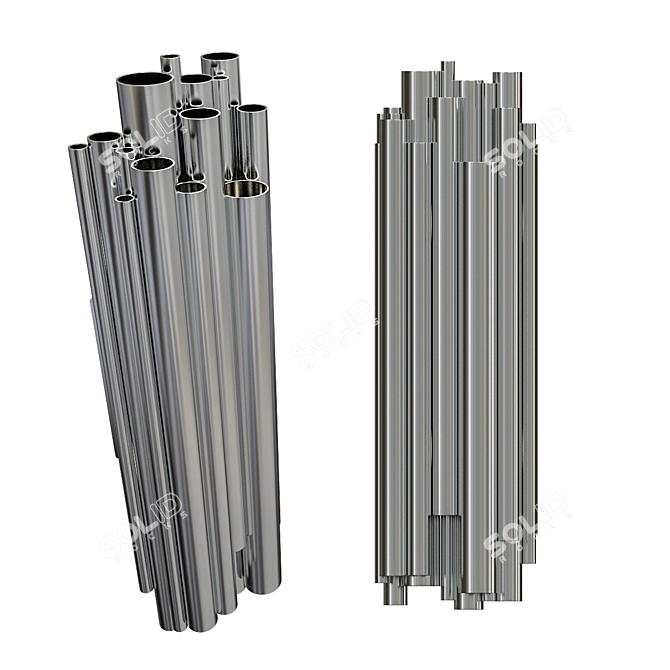 Modern Chrome Brubeck Wall Light 3D model image 1