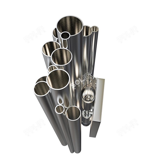 Modern Chrome Brubeck Wall Light 3D model image 2