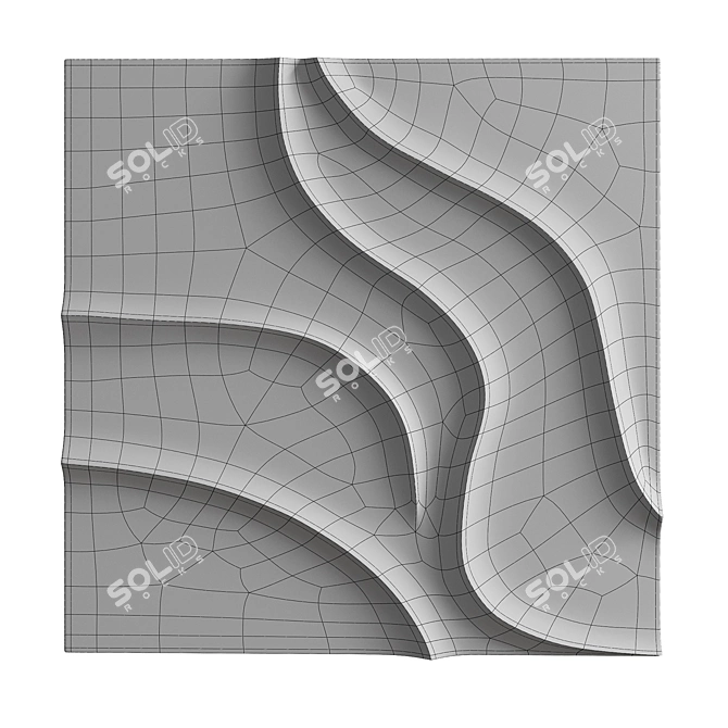 Modern Abstract 3D Wall Art 3D model image 4