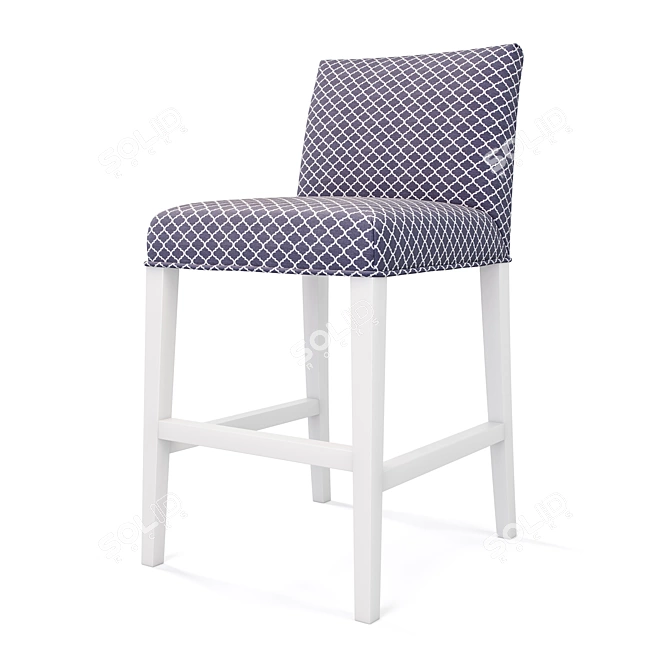 Modern Bar Stool | Birch Wood 3D model image 4