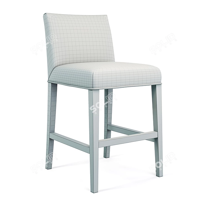 Modern Bar Stool | Birch Wood 3D model image 5