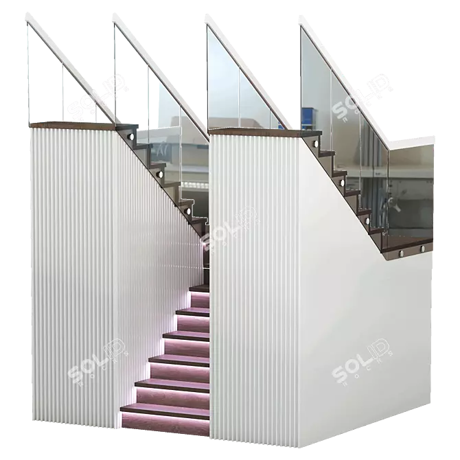 Modern Staircase 3D Model 3D model image 2