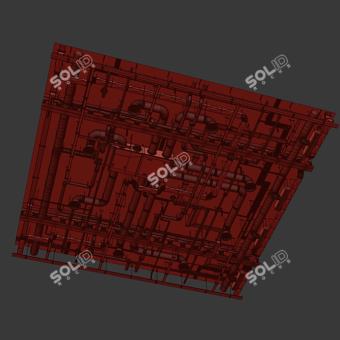 Seamless Exposed Ceiling Tile 3D model image 7