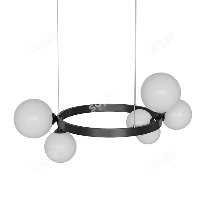 Asymmetric Glass Ring Chandelier 3D model image 3