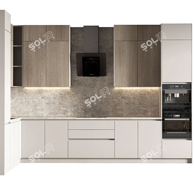 Modern Kitchen 67 Furnishing Kit 3D model image 1