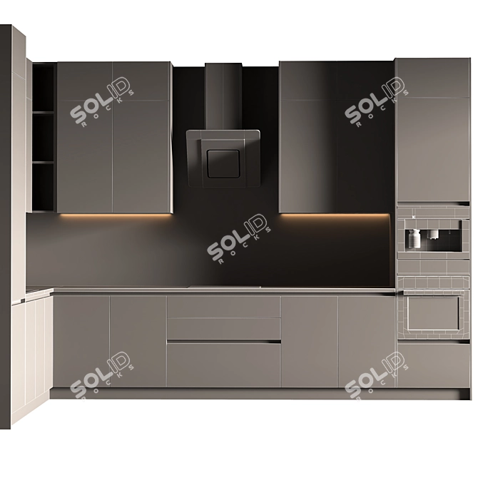 Modern Kitchen 67 Furnishing Kit 3D model image 2