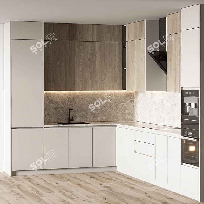 Modern Kitchen 67 Furnishing Kit 3D model image 5