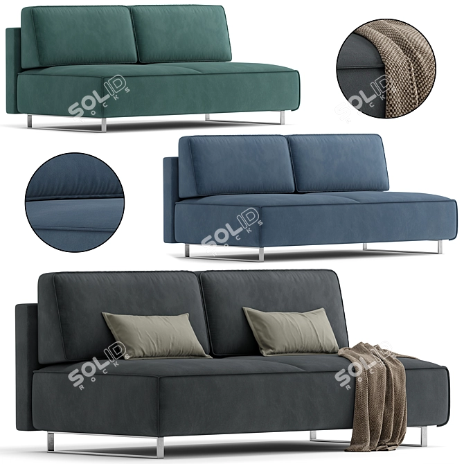 Moon Family 005 Straight Sofa 3D model image 1