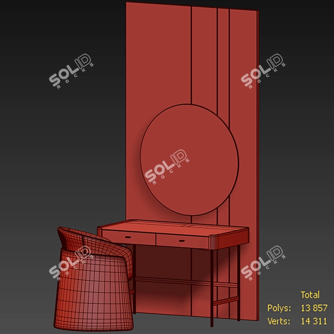 Elegant Porada Dressing Table 3D model image 6