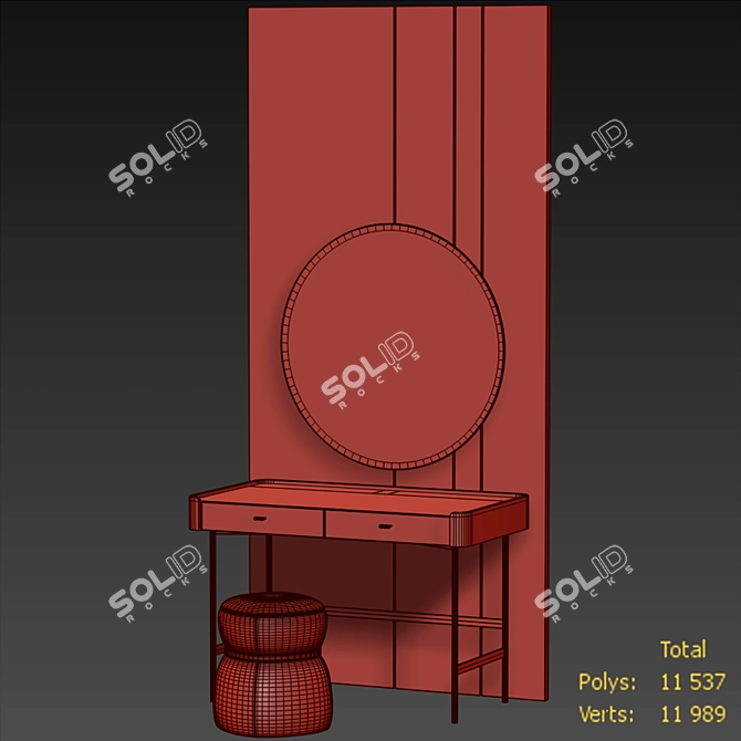 Elegant Porada Dressing Table 3D model image 12